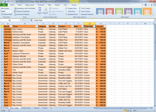 assign table tool designs in excel assign table tool designs in excel
